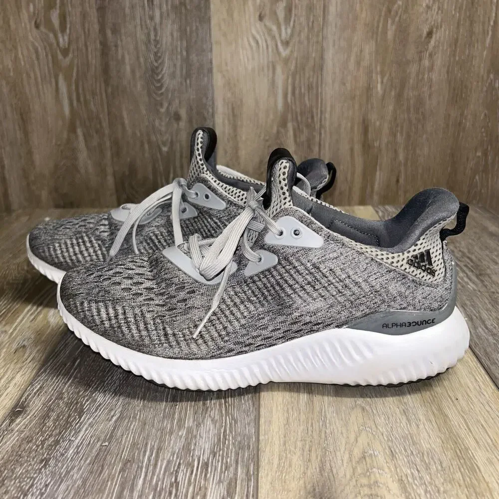Adidas Mens US Size 7 Alphabounce Gray White Running Athletic Sneaker Shoes